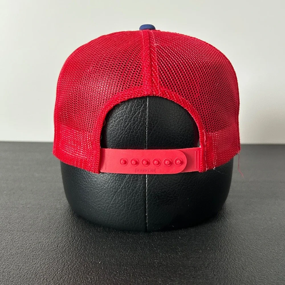 Vintage 80s Car Quest Trucker Hat Cap Snap‎ Back Adjustable Red Blue NFL Adult